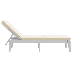 Chaise longue avec coussin blanc 186x60x29 cm PP 556724556724