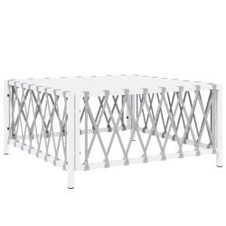Table de jardin blanc 70x70x34 cm tissu tissé 556730556730
