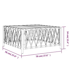 Table de jardin blanc 70x70x34 cm tissu tissé 556730556730