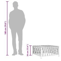 Table de jardin blanc 70x70x34 cm tissu tissé 556730556730