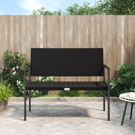 Banc de jardin à 2 places noir résine tressée 556731556731