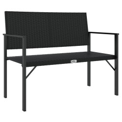 Banc de jardin à 2 places noir résine tressée 556731556731