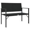 Banc de jardin à 2 places noir résine tressée 556731556731
