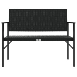 Banc de jardin à 2 places noir résine tressée 556731556731