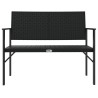 Banc de jardin à 2 places noir résine tressée 556731556731