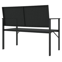 Banc de jardin à 2 places noir résine tressée 556731556731