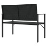 Banc de jardin à 2 places noir résine tressée 556731556731