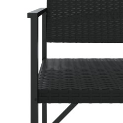 Banc de jardin à 2 places noir résine tressée 556731556731