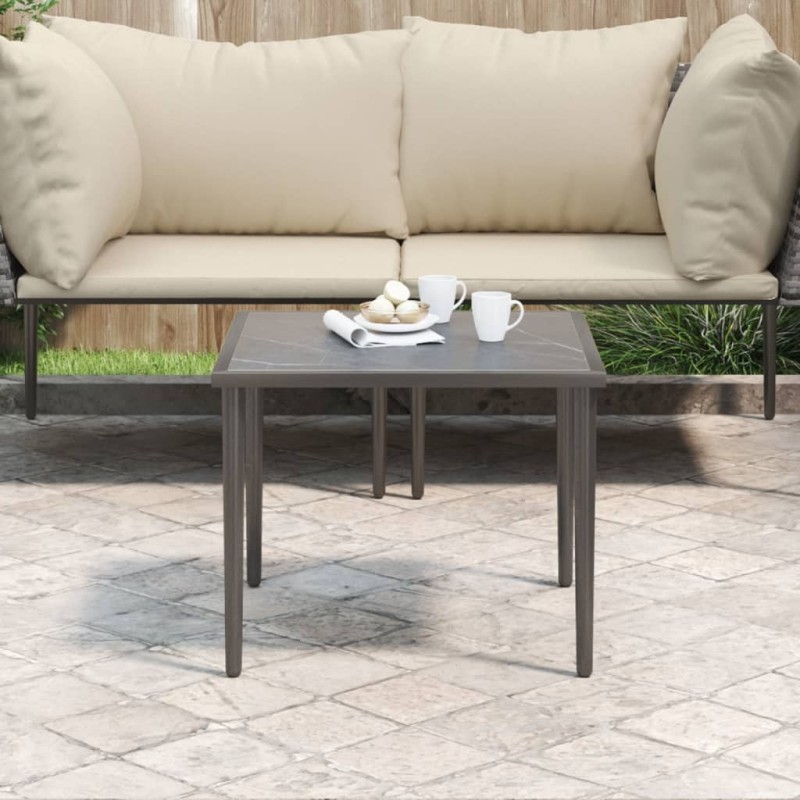 Table de jardin gris 48x48x37 cm acier 556732556732
