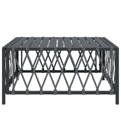 Table de jardin anthracite 70x70x34 cm tissu tissé 556737556737