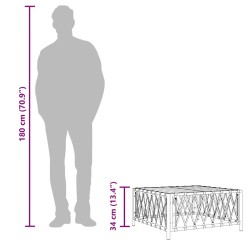 Table de jardin anthracite 70x70x34 cm tissu tissé 556737556737