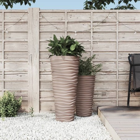 Jardinière et intérieur amovible moka 18/45 L PP aspect rainuré 556741556741