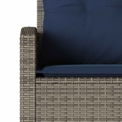 Canapés en forme de L avec coussins gris résine tressée 556744556744