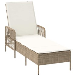 Transat Beige et blanc crème 200 x 55 x 92 cm polyrotin 556745556745