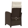 Chaise inclinable de jardin repose-pied marron résine tressée 556753556753