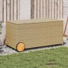 Boîte de rangement de jardin et roues mélange beige 190L rotin 556754556754