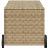 Boîte de rangement de jardin et roues mélange beige 190L rotin 556754556754