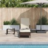Transat Marron et crème blanche 55 x 200 x 92 cm polyrotin 556755556755