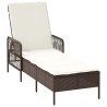 Transat Marron et crème blanche 55 x 200 x 92 cm polyrotin 556755556755