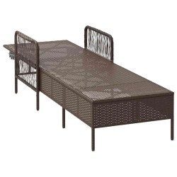 Transat Marron et crème blanche 55 x 200 x 92 cm polyrotin 556755556755