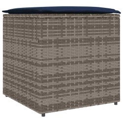 Boîte à coussins avec stockage Gris 50 x 50 x 50 cm polyrotin 556756556756