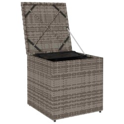 Boîte à coussins avec stockage Gris 50 x 50 x 50 cm polyrotin 556756556756