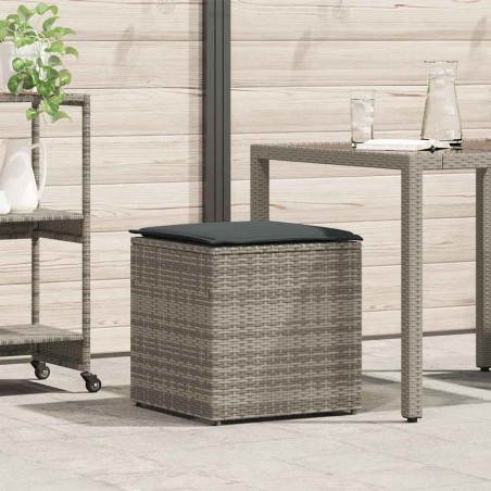 Boîte à coussins avec stockage Gris 50 x 50 x 50 cm polyrotin 556757556757