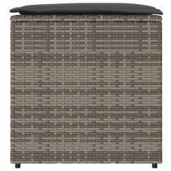 Boîte à coussins avec stockage Gris 50 x 50 x 50 cm polyrotin 556757556757