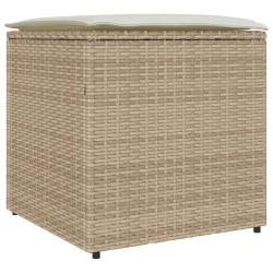 Boîte à coussins avec stockage Beige 50 x 50 x 50 cm polyrotin 556758556758