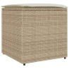Boîte à coussins avec stockage Beige 50 x 50 x 50 cm polyrotin 556758556758