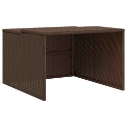 Garage pour robot tondeuse marron 86x90x52/57 cm résine tressée 556761556761