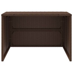 Garage pour robot tondeuse marron 86x90x52/57 cm résine tressée 556761556761