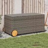 Boîte de rangement de jardin et roues gris 190L résine tressée 556762556762