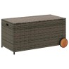Boîte de rangement de jardin et roues gris 190L résine tressée 556762556762