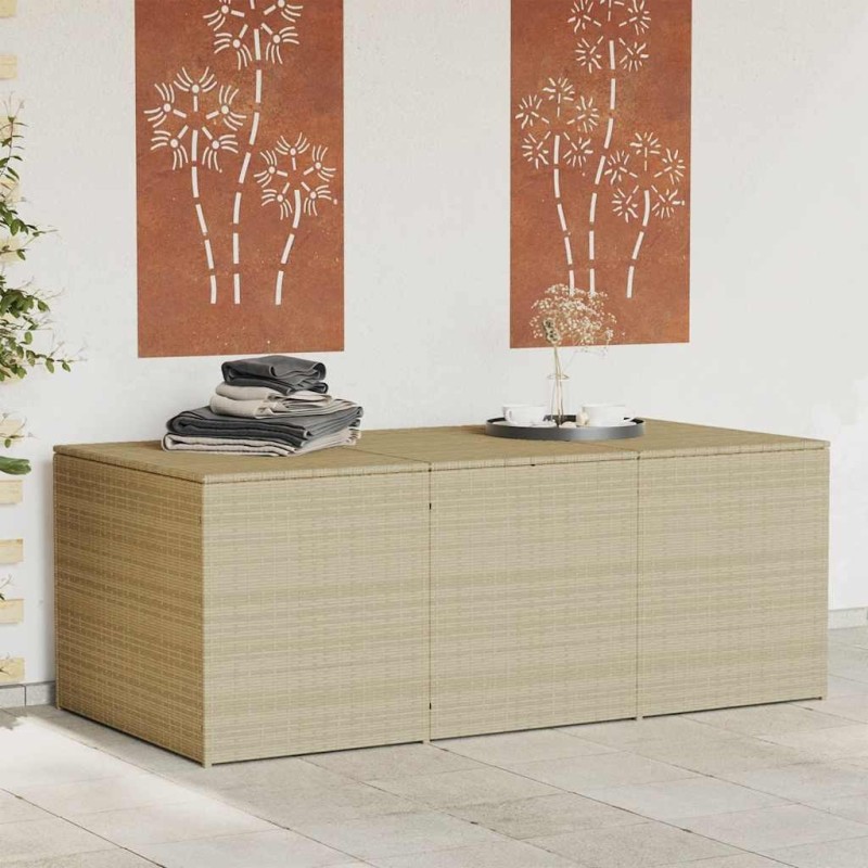 Boîte de rangement de jardin mélange beige 984L résine tressée 556763556763
