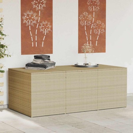 Boîte de rangement de jardin mélange beige 984L résine tressée 556763556763