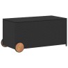 Boîte de rangement de jardin et roues noir 190L résine tressée 556766556766