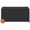 Boîte de rangement de jardin et roues noir 190L résine tressée 556766556766