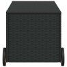Boîte de rangement de jardin et roues noir 190L résine tressée 556766556766
