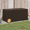 Boîte de rangement de jardin et roues marron 190L poly rotin 556767556767