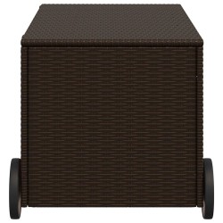Boîte de rangement de jardin et roues marron 190L poly rotin 556767556767