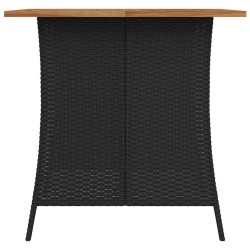 Ensemble à manger de jardin coussins 5pcs noir résine tressée 556769556769