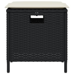 Ensemble à manger de jardin coussins 5pcs noir résine tressée 556769556769