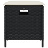Ensemble à manger de jardin coussins 5pcs noir résine tressée 556769556769