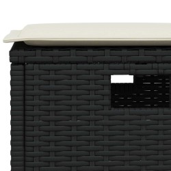 Ensemble à manger de jardin coussins 5pcs noir résine tressée 556769556769