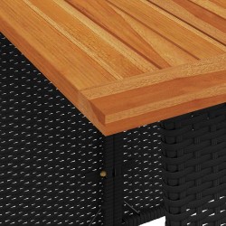 Ensemble à manger de jardin coussins 5pcs noir résine tressée 556769556769