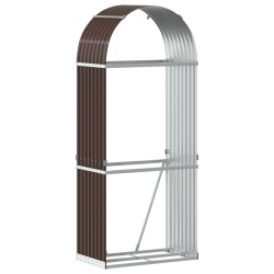 Porte-bûches marron 80x45x190 cm acier galvanisé 556773556773