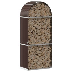 Porte-bûches marron 80x45x190 cm acier galvanisé 556773556773