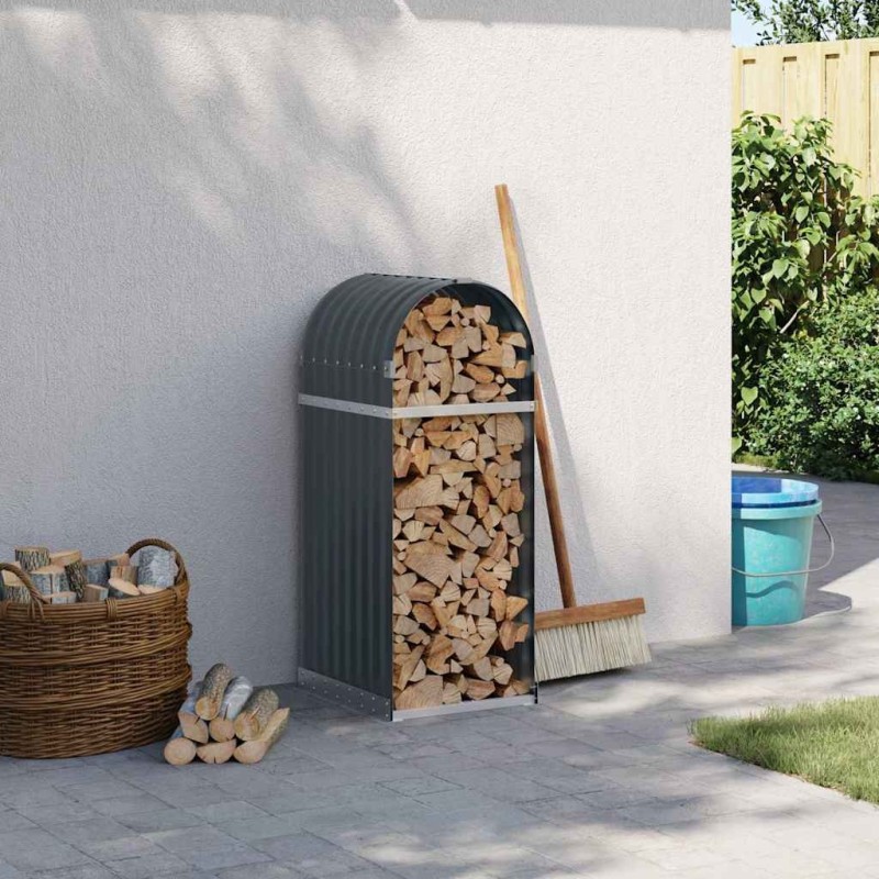 Porte-bûches Anthracite 40x45x100 cm Acier galvanisé 556775556775