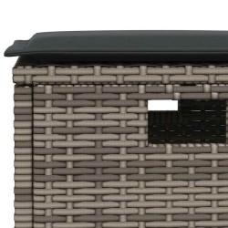 Ensemble à manger de jardin 5 pcs coussins gris résine tressée 556777556777